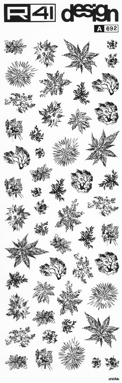 trasferibilir41 Alberi in pianta, NERO. Trasferelli-Trasferibili R41 in fogli 9x25cm. p. 338 .