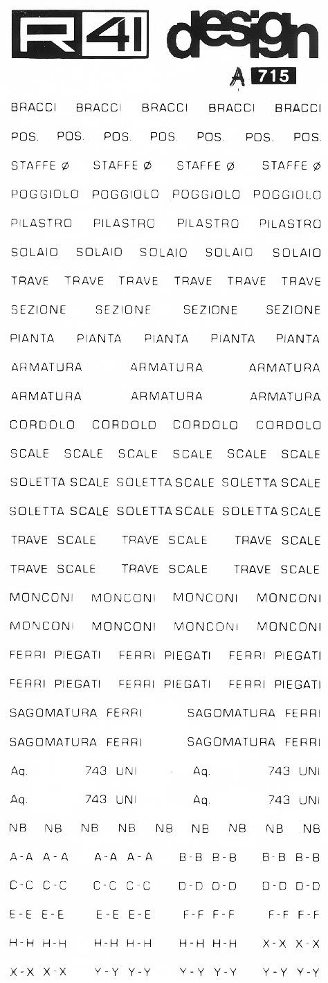 trasferibilir41 Cemento armato, NERO. Trasferelli-Trasferibili R41 in fogli 9x25cm .