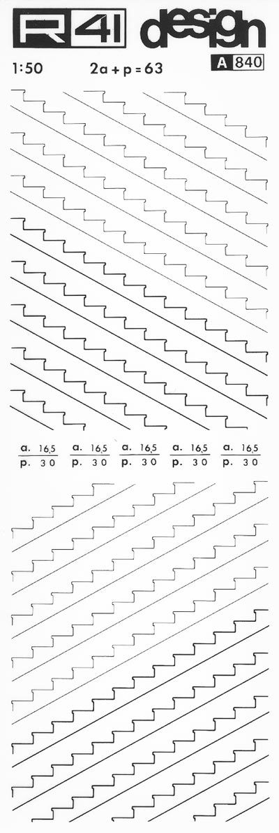 trasferibilir41 Scale in sezione, NERO. Trasferelli-Trasferibili R41 in fogli 9x25cm. p. 312 .