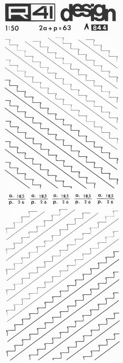 trasferibilir41 Scale in sezione, NERO. Trasferelli-Trasferibili R41 in fogli 9x25cm. p. 313 .