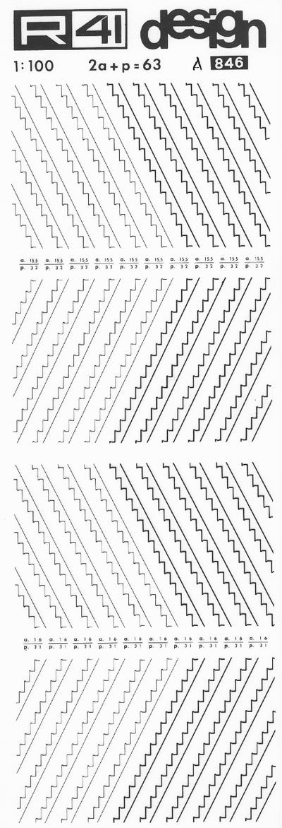 trasferibilir41 Scale in sezione, NERO. Trasferelli-Trasferibili R41 in fogli 9x25cm. p. 312 .