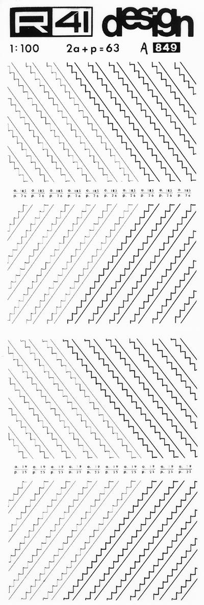 trasferibilir41 Scale in sezione, NERO. Trasferelli-Trasferibili R41 in fogli 9x25cm. p. 312 .