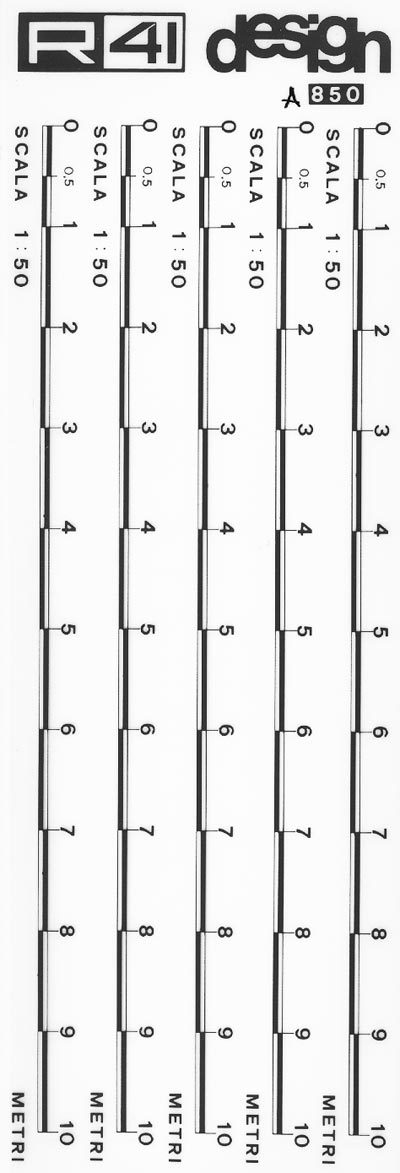 trasferibilir41 Scale metriche, NERO. Trasferelli-Trasferibili R41 in fogli 9x25cm. p. 311 .