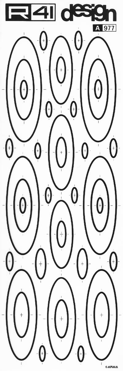 trasferibilir41 Ellissi, NERO. Trasferelli-Trasferibili R41 in fogli 9x25cm. p. 309 .