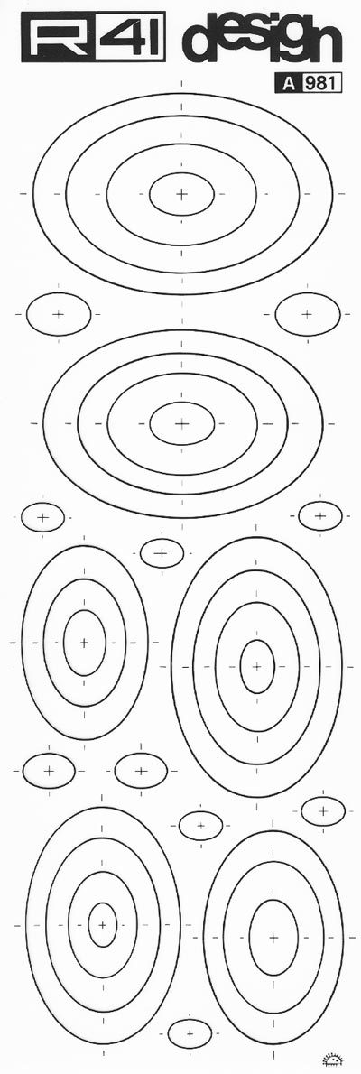 trasferibilir41 Ellissi, NERO. Trasferelli-Trasferibili R41 in fogli 9x25cm. p. 309 .