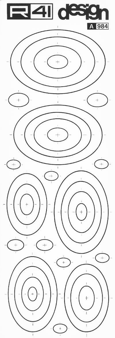trasferibilir41 Ellissi, NERO. Trasferelli-Trasferibili R41 in fogli 9x25cm. p. 309 .