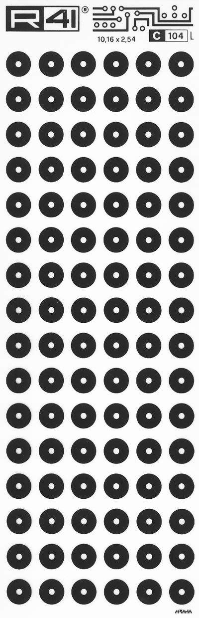 trasferibilir41 Circle pads, NERO. Trasferelli-Trasferibili R41 in fogli 9x25cm. p. 712 .