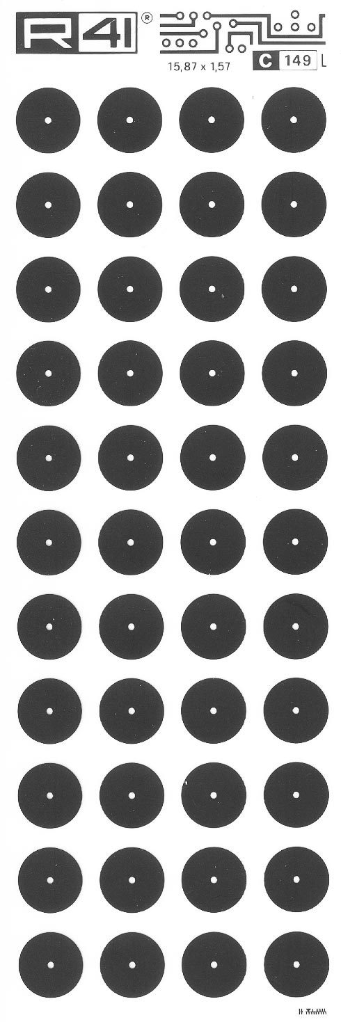 trasferibilir41 Circle pads, NERO. Trasferelli-Trasferibili R41 in fogli 9x25cm .