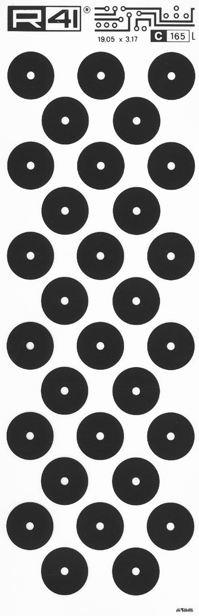 trasferibilir41 Circle pads, NERO. Trasferelli-Trasferibili R41 in fogli 9x25cm. p. 714 .