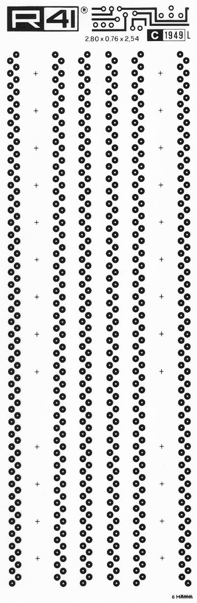 trasferibilir41 Dual in line, NERO. Trasferelli-Trasferibili R41 in fogli 9x25cm. p. 726 .