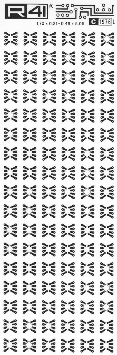 trasferibilir41 Microcircuits, NERO. Trasferelli-Trasferibili R41 in fogli 9x25cm. p. 726 .
