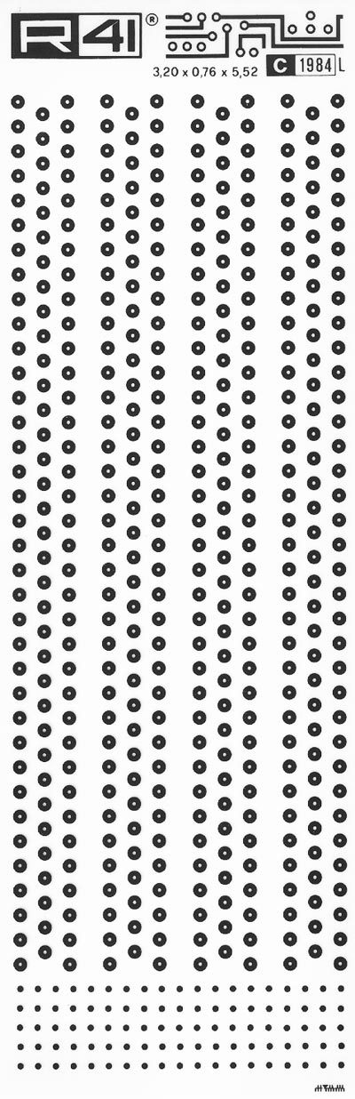 trasferibilir41 Dual in line, NERO. Trasferelli-Trasferibili R41 in fogli 9x25cm. p. 731 .