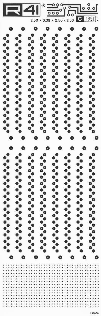 trasferibilir41 Dual in line, NERO. Trasferelli-Trasferibili R41 in fogli 9x25cm. p. 731 .