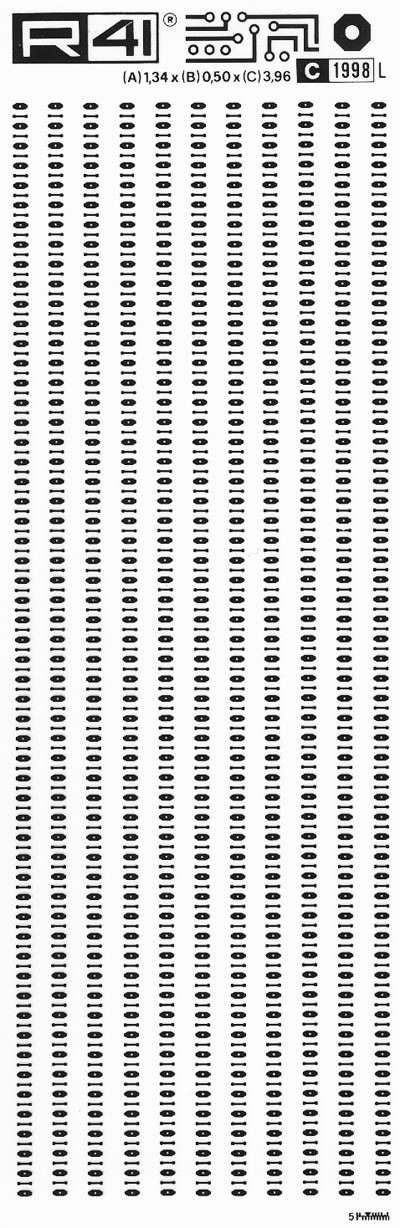 trasferibilir41 Dual in line, NERO. Trasferelli-Trasferibili R41 in fogli 9x25cm. p. 729 .