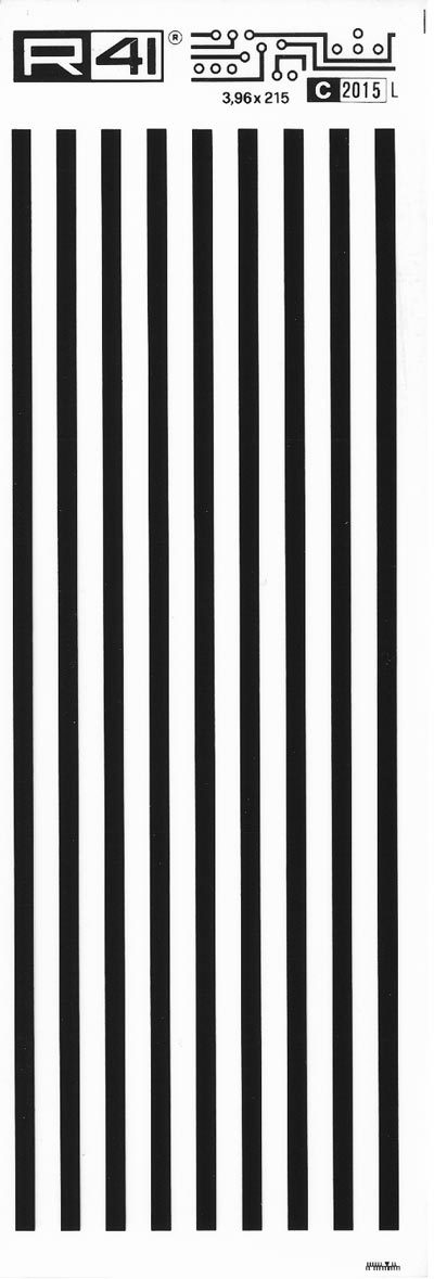 trasferibilir41 Lines, NERO. Trasferelli-Trasferibili R41 in fogli 9x25cm. p. 736 .