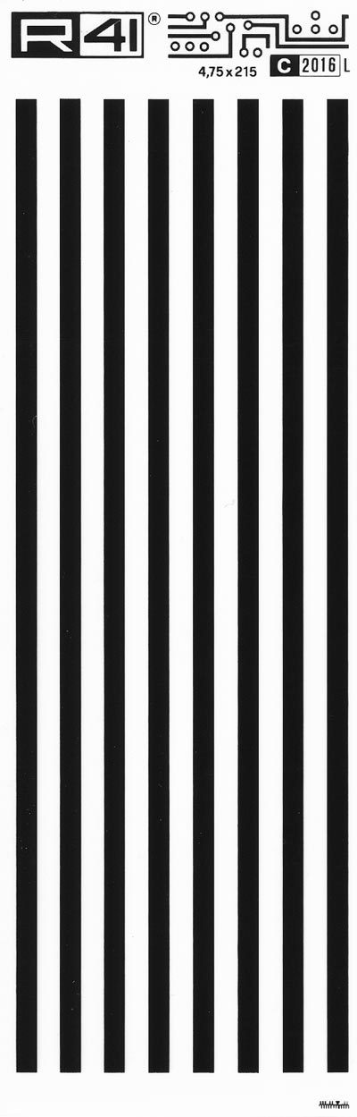 trasferibilir41 Lines, NERO. Trasferelli-Trasferibili R41 in fogli 9x25cm. p. 736 .