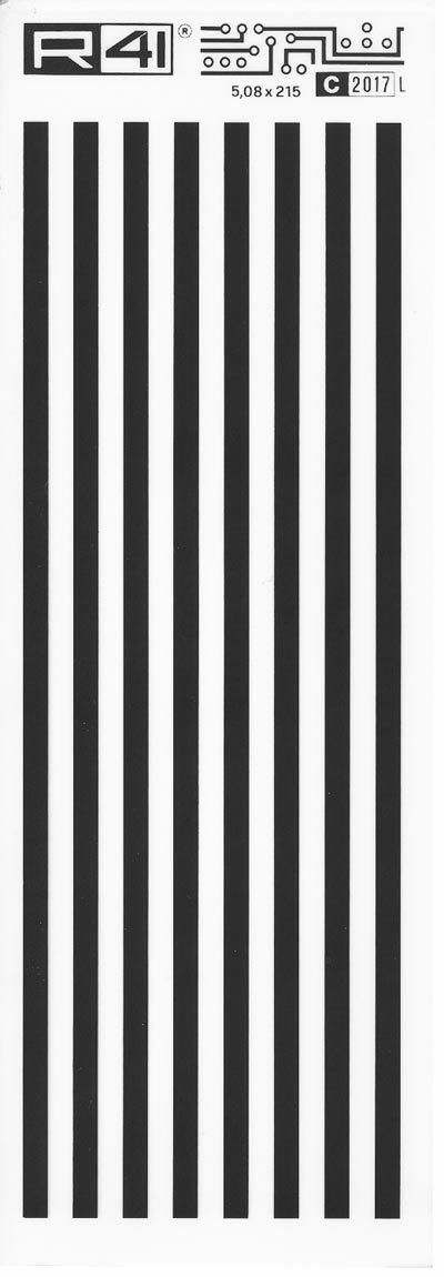 trasferibilir41 Lines, NERO. Trasferelli-Trasferibili R41 in fogli 9x25cm. p. 736 .