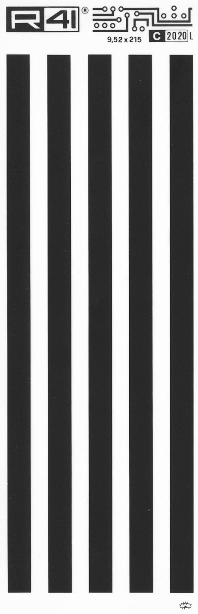 trasferibilir41 Lines, NERO. Trasferelli-Trasferibili R41 in fogli 9x25cm. p. 737 .