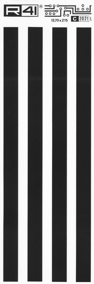 trasferibilir41 Lines, NERO. Trasferelli-Trasferibili R41 in fogli 9x25cm. p. 737 .