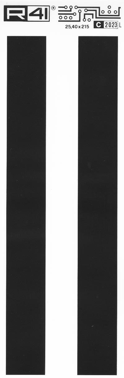 trasferibilir41 Lines, NERO. Trasferelli-Trasferibili R41 in fogli 9x25cm. p. 737 .