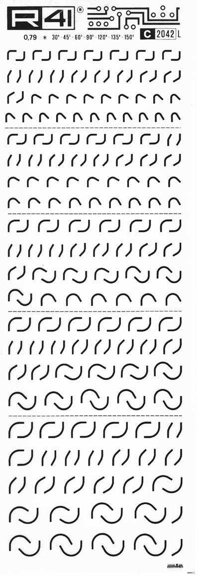 trasferibilir41 Elbow, NERO. Trasferelli-Trasferibili R41 in fogli 9x25cm. p. 738 .