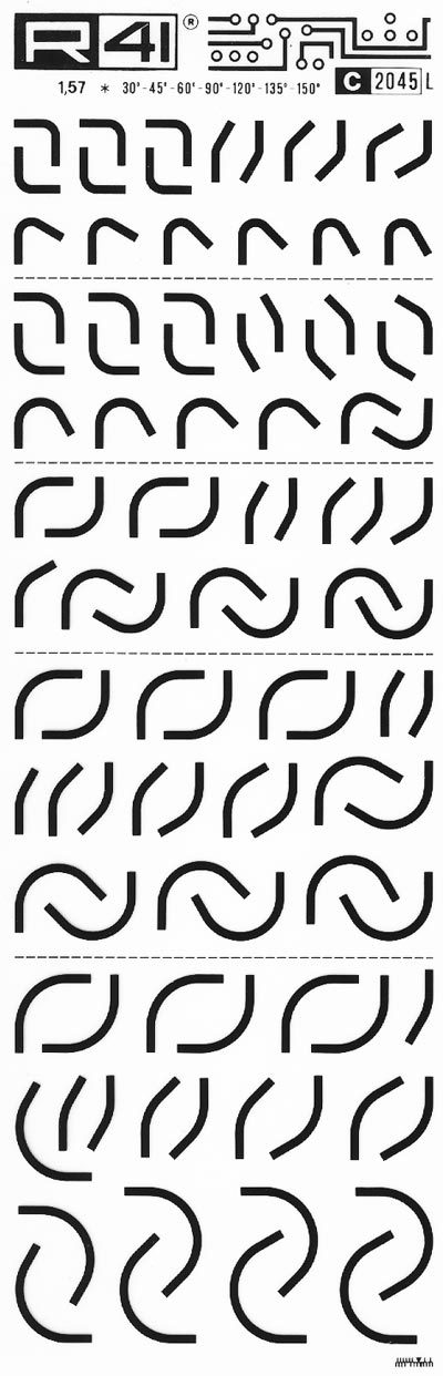 trasferibilir41 Elbow, NERO. Trasferelli-Trasferibili R41 in fogli 9x25cm. p. 738 .