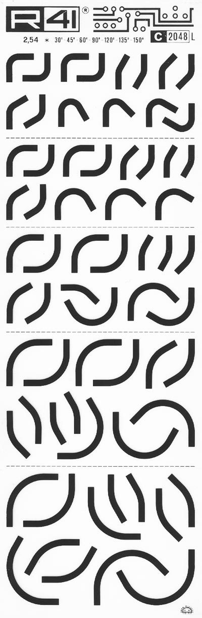 trasferibilir41 Elbow, NERO. Trasferelli-Trasferibili R41 in fogli 9x25cm. p. 738 .