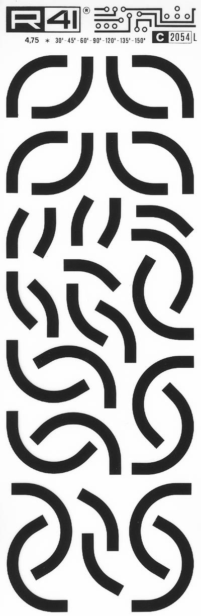 trasferibilir41 Elbow, NERO. Trasferelli-Trasferibili R41 in fogli 9x25cm. p. 739 .