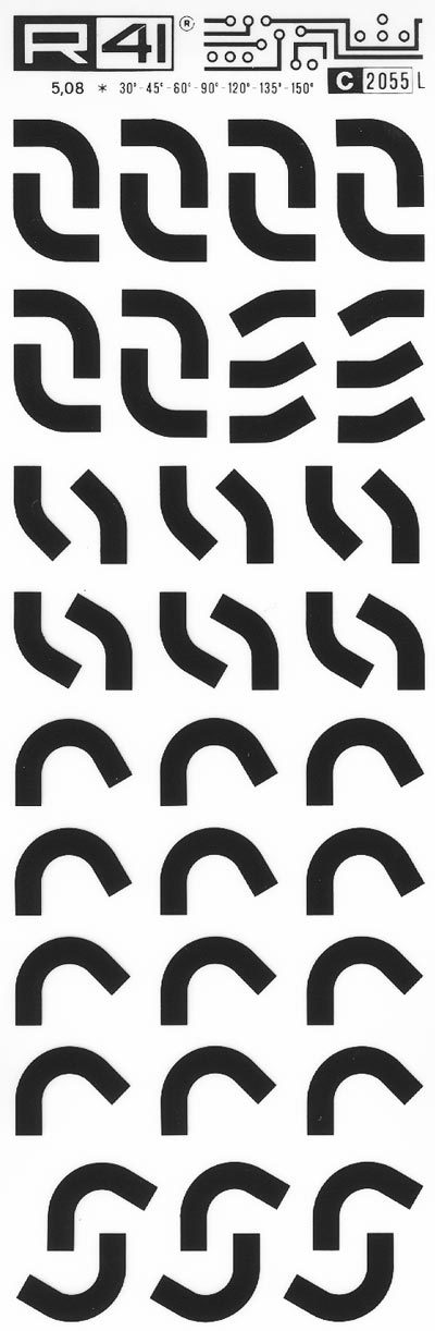 trasferibilir41 Elbow, NERO. Trasferelli-Trasferibili R41 in fogli 9x25cm. p. 739 .