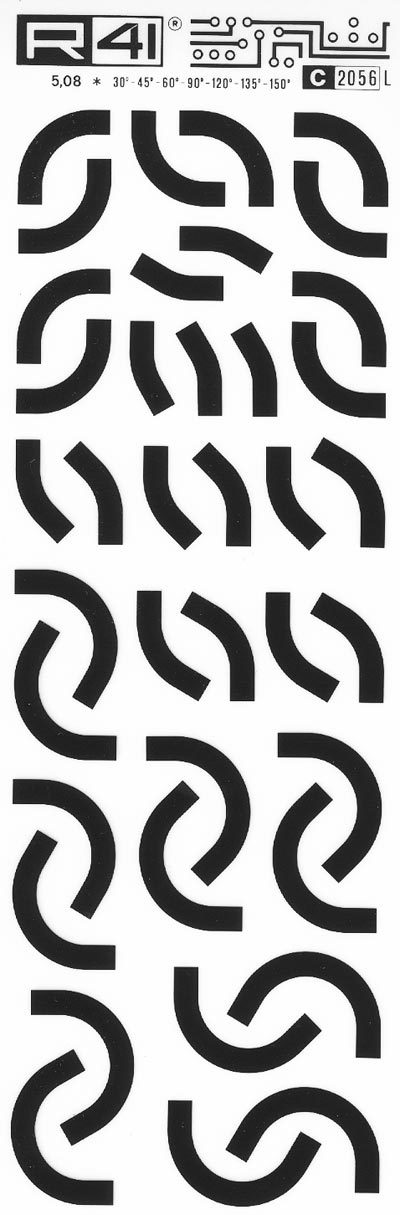 trasferibilir41 Elbow, NERO. Trasferelli-Trasferibili R41 in fogli 9x25cm. p. 739 .