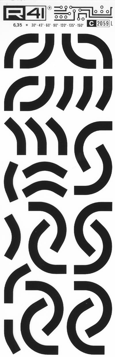 trasferibilir41 Elbow, NERO. Trasferelli-Trasferibili R41 in fogli 9x25cm. p. 739 .