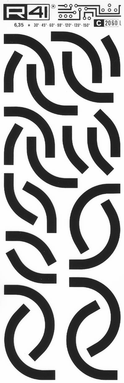 trasferibilir41 Elbow, NERO. Trasferelli-Trasferibili R41 in fogli 9x25cm. p. 740 .