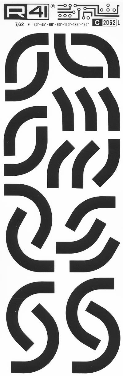 trasferibilir41 Elbow, NERO. Trasferelli-Trasferibili R41 in fogli 9x25cm. p. 740 .