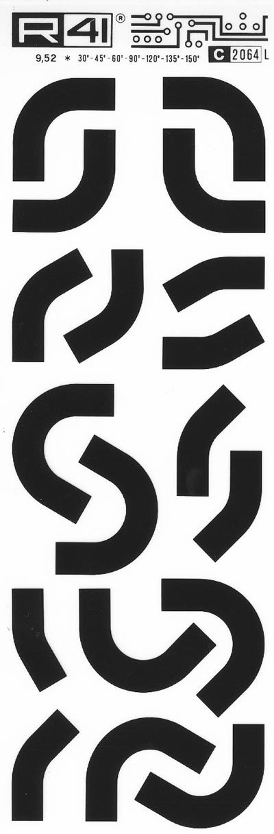 trasferibilir41 Elbow, NERO. Trasferelli-Trasferibili R41 in fogli 9x25cm. p. 740 .