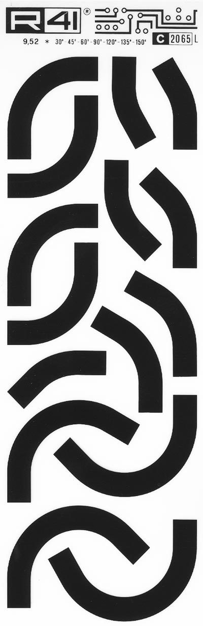 trasferibilir41 Elbow, NERO. Trasferelli-Trasferibili R41 in fogli 9x25cm. p. 740 .