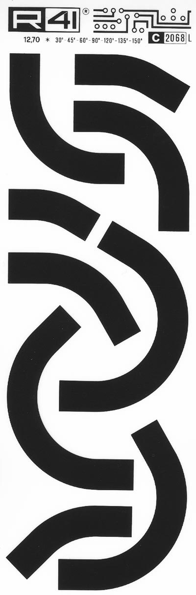 trasferibilir41 Elbow, NERO. Trasferelli-Trasferibili R41 in fogli 9x25cm. p. 740 .