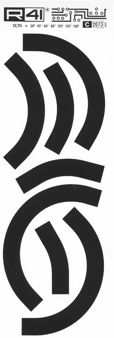 trasferibilir41 Elbow, NERO. Trasferelli-Trasferibili R41 in fogli 9x25cm. p. 740 .