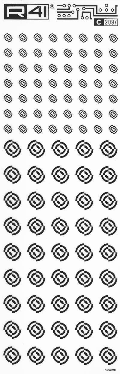 trasferibilir41 Connectors, NERO. Trasferelli-Trasferibili R41 in fogli 9x25cm. p. 734 .