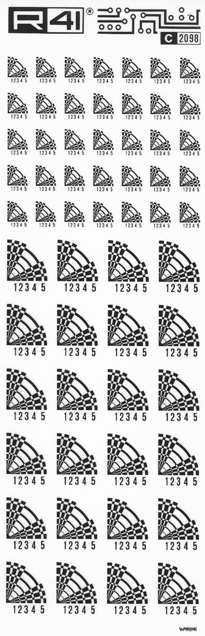 trasferibilir41 Connectors, NERO. Trasferelli-Trasferibili R41 in fogli 9x25cm. p. 734 .