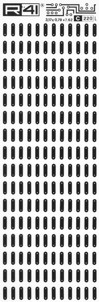 trasferibilir41 Pads, NERO. Trasferelli-Trasferibili R41 in fogli 9x25cm. p. 716 .