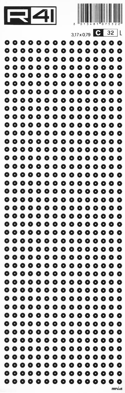 trasferibilir41 Circle pads, NERO. Trasferelli-Trasferibili R41 in fogli 9x25cm. p. 709 .