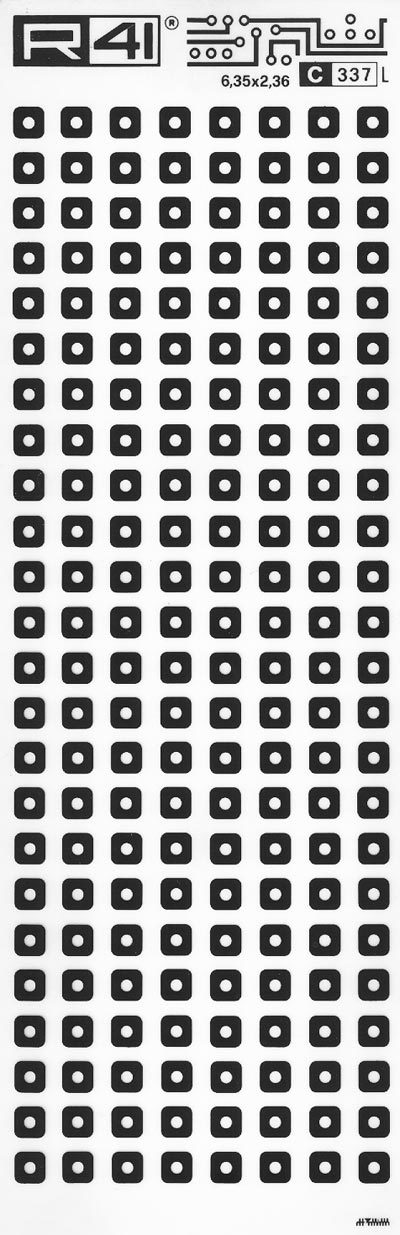 trasferibilir41 Pads, NERO. Trasferelli-Trasferibili R41 in fogli 9x25cm. p. 716 .
