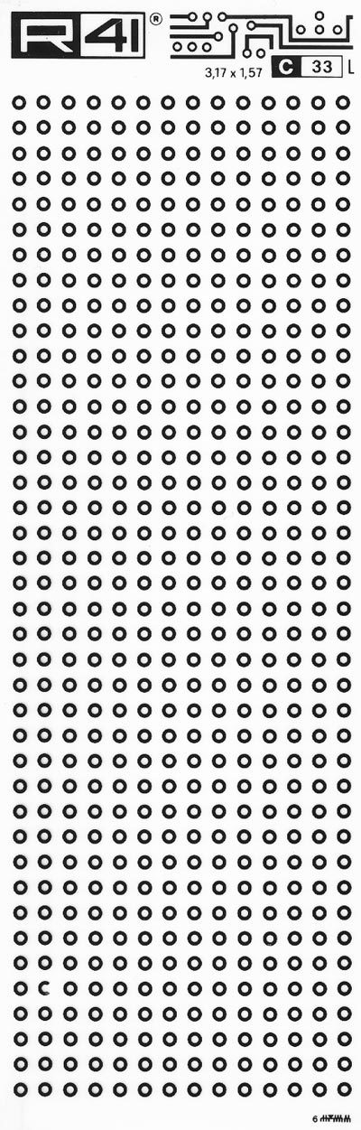 trasferibilir41 Circle pads, NERO. Trasferelli-Trasferibili R41 in fogli 9x25cm. p. 709 .