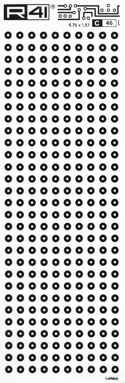 trasferibilir41 Circle pads, NERO. Trasferelli-Trasferibili R41 in fogli 9x25cm. p. 710 .