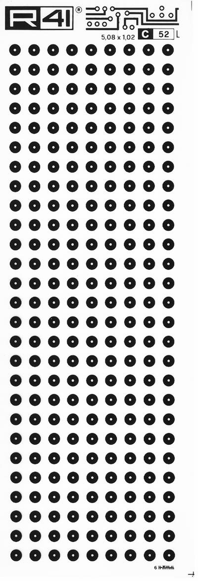 trasferibilir41 Circle pads, NERO. Trasferelli-Trasferibili R41 in fogli 9x25cm. p. 710 .