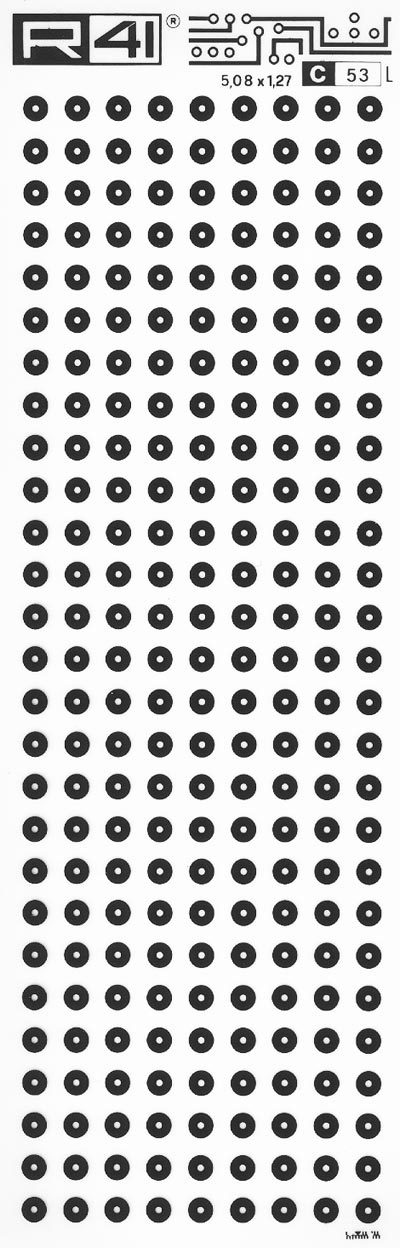 trasferibilir41 Circle pads, NERO. Trasferelli-Trasferibili R41 in fogli 9x25cm. p. 710 .
