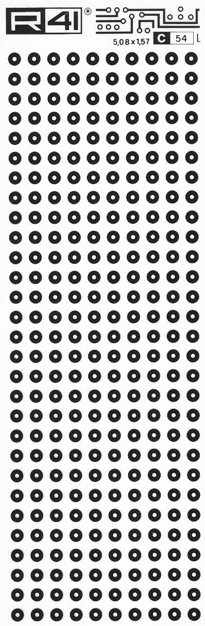 trasferibilir41 Circle pads, NERO. Trasferelli-Trasferibili R41 in fogli 9x25cm. p. 710 .