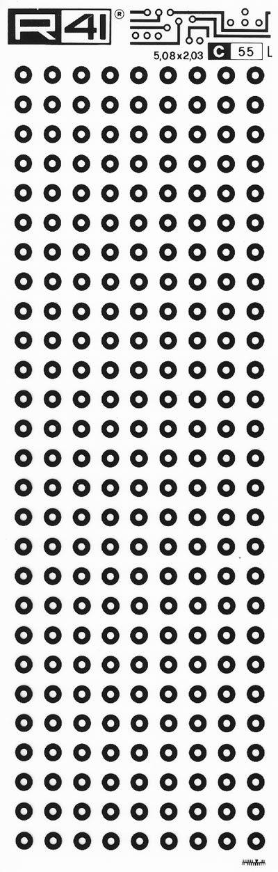 trasferibilir41 Circle pads, NERO. Trasferelli-Trasferibili R41 in fogli 9x25cm. p. 710 .
