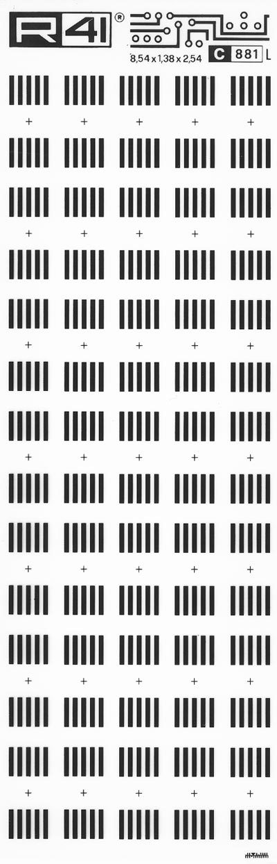 trasferibilir41 Connectors, NERO. Trasferelli-Trasferibili R41 in fogli 9x25cm. p. 732 .