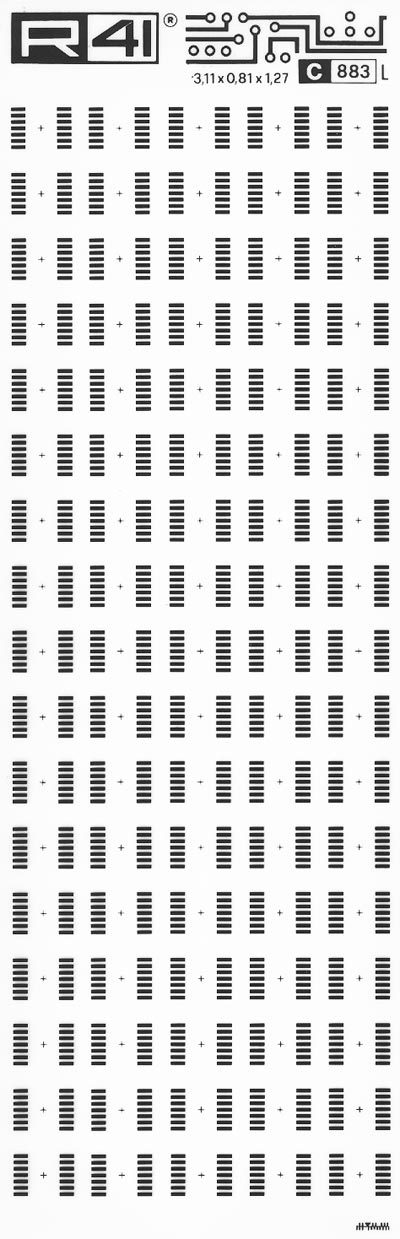 trasferibilir41 Connectors, NERO. Trasferelli-Trasferibili R41 in fogli 9x25cm. p. 732 .